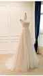 High-end Champagne Sequins Organza Prom Dresses 2026 A-Line / Princess Scoop Neck Sleeveless Backless Sweep Train Prom Formal Dresses