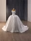 Haut de Gamme Élégant Ivoire Satin Corset  Robe De Mariée 2026 Robe Boule Bustier Sans Manches Dos Nu Chapel Train