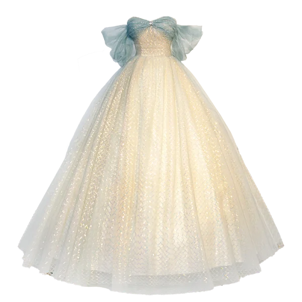 Fashion Gold Sequins Prom Dresses 2023 Ball Gown Off-The-Shoulder Short Sleeve Backless Floor-Length / Long Prom Formal Dresses