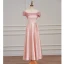 Simple Rose Bonbon Robe Demoiselle D'honneur 2023 Princesse Manches Courtes Dos Nu Longue Robe Demoiselle D'honneur