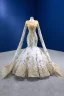 Luxury / Gorgeous High-end Gold Beading Rhinestone Sequins Wedding Dresses 2022 Trumpet / Mermaid Scoop Neck Long Sleeve Floor-Length / Long Wedding