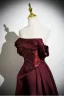 Vintage / Retro Burgundy Prom Dresses 2025 A-Line / Princess Strapless Sleeveless Backless Floor-Length / Long Prom Formal Dresses