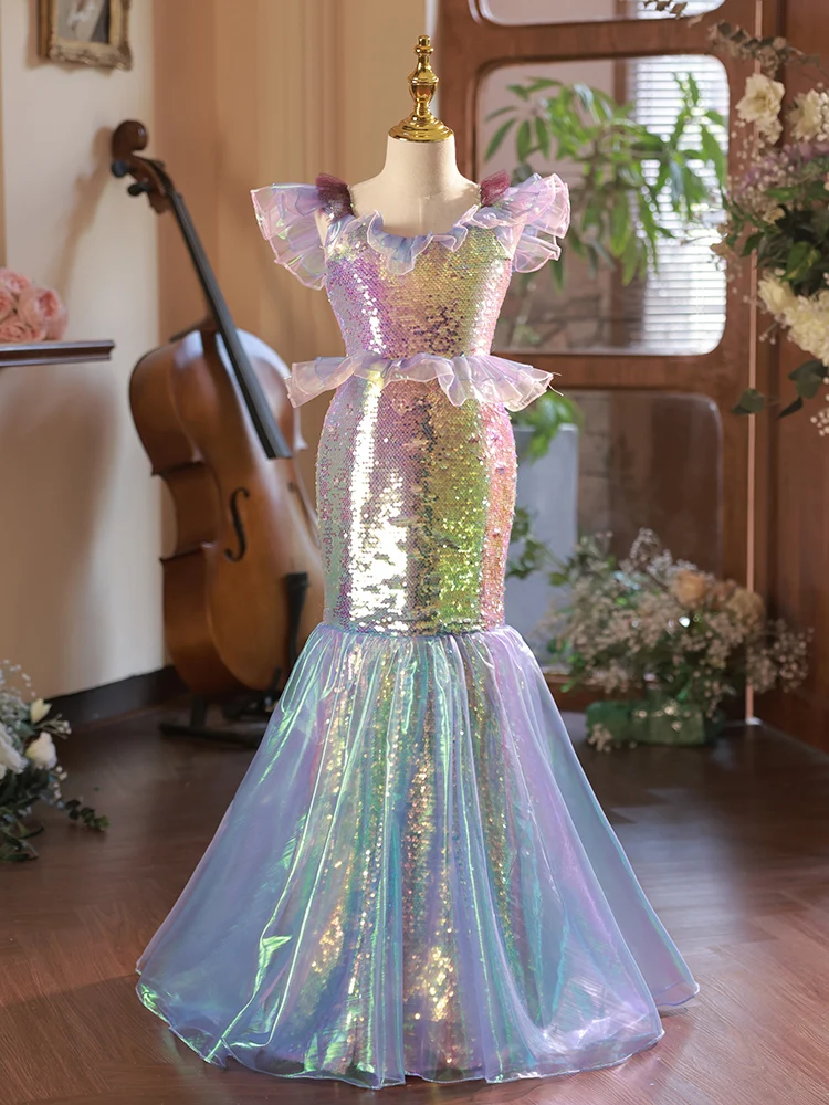 Inhabituel Rougissant Rose Multi-Couleurs Paillettes Anniversaire Robe ...