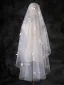 Charmant Blanche Fait main Perle Papillon Tulle Voile De Mariée 2025