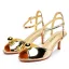 Sexy Gold Evening Party Womens Sandals 2024 Ankle Strap 6 cm Stiletto Heels Open / Peep Toe Sandals High Heels