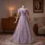 Zauberhaft Lavendel Perlenstickerei Strass Pailletten Quaste Ballkleider 2026 Ballkleid Off Shoulder Kurze Ärmel Rückenfreies Lange Festliche Kleider