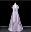 Charmant Lavendel Strass Pailletten Ballkleider 2026 A Linie Off Shoulder Kurze Ärmel Rückenfreies Lange Festliche Kleider