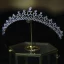 Eleganckie Srebrny Rhinestone Stop Cyrkon Ślub Tiara 2022 Ozdoby Do Włosów Ślubne