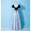 Audrey Hepburn Style Black Velour Evening Dresses 2023 A-Line / Princess Square Neckline Short Sleeve Backless Floor-Length / Long Evening Party Formal Dresses