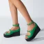 Römisch Vintage Schwarz Freizeit Niet Sandalen Damen 2022 Wasserdichte Knöchelriemen 8 cm Keilabsatz Peeptoes Sandaletten Hochhackige