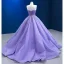 High End Lavendel Perlenstickerei Pailletten Ballkleider 2023 Ballkleid Bandeau Ärmellos Rückenfreies Sweep / Pinsel Zug Festliche Kleider