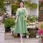Modest / Simple Sage Green Bridesmaid Dresses 2023 A-Line / Princess Short Sleeve Backless Tea-length Bridesmaid Dresses