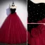 Charmant Burgunderrot Pailletten Abendkleider 2022 Ballkleid Bandeau Ärmellos Rückenfreies Sweep / Pinsel Zug Abend Festliche Kleider