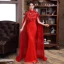 Chinese style Purple Sequins Tassel Cheongsam 2023 Trumpet / Mermaid Satin High Neck Short Sleeve Floor-Length / Long Evening Party Cheongsam / Qipao