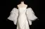 Fashion White Trumpet / Mermaid Wedding Dresses 2024 Strapless Puffy Short Sleeve Backless Sweep Train Wedding