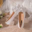 Charming Silver Rhinestone Lace Wedding Shoes 2024 4 cm Thick Heels Pointed Toe Wedding Pumps High Heels