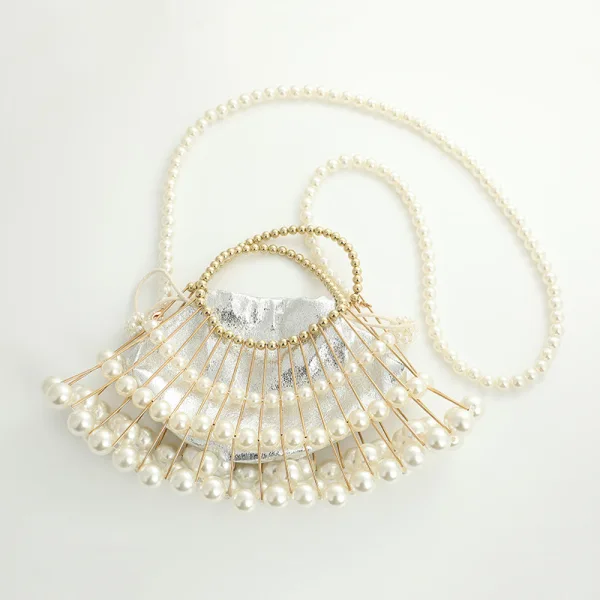 Vintage / Retro Amazing / Unique White Cocktail Party Prom Pearl Clutch Bags 2023