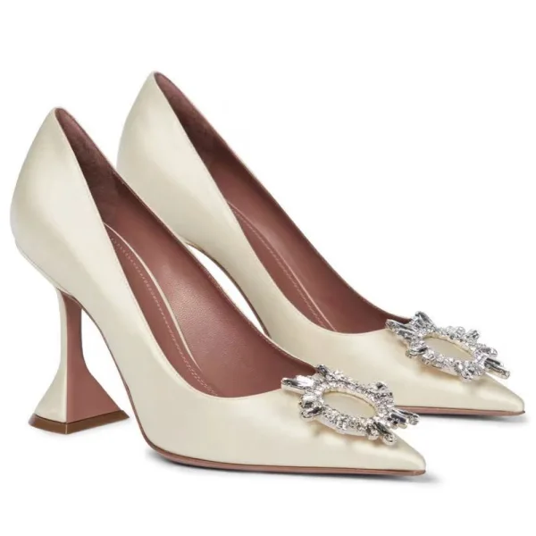 Schöne Schwarz Abend Lackleder Strass Pumps 2022 8 cm Stilettos Spitzschuh Pumps Hochhackige