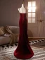 Chic / Beautiful Burgundy Flower Velvet Formal Dresses 2024 Trumpet / Mermaid Spaghetti Straps Sleeveless Backless Sweep Train Evening Party Evening Dresses