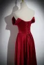 Chic / Beautiful Burgundy Prom Dresses 2024 A-Line / Princess Strapless Sleeveless Backless Floor-Length / Long Prom Formal Dresses