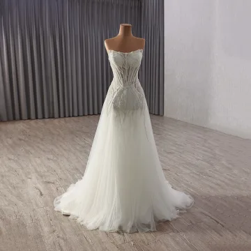 Sexy White Beading Sequins Evening Dresses 2025 A Line Princess Strapless Sleeveless Backless Floor Length Long Evening Party Formal Dresses