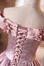 Chic / Belle Rose Bonbon Appliques Robe De Bal 2025 Princesse De l'épaule Manches Courtes Dos Nu Longue Robe De Ceremonie