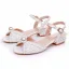 Élégant Blanche Perle Plate Chaussure De Mariée 2025 Peep Toes / Bout Ouvert Mariage Sandales