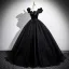 Elegante Schwarz Glanz Ballkleider 2025 Ballkleid Eckiger Ausschnitt Schleife Stoffgürtel Ärmel Rückenfreies Lange Ball Festliche Kleider