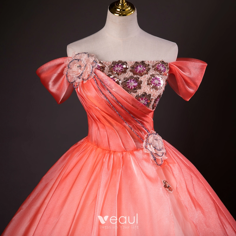 watermelon colored homecoming dresses Watermelon Prom Dress 50s Prom Dress Vintage Prom Dress Ball Gown Prom Dress