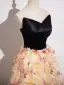 Chic / Beautiful Black Appliques Prom Dresses A-Line / Princess Strapless Sleeveless Backless Floor-Length / Long Tulle Prom Formal Dresses