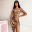 Sexy Einfarbig Stretch-Satin Regulär Salbeigrün Damen Leibchen Kleider 2021 Gekreuzte Träger Spaghettiträger Rüschen Ärmellos
