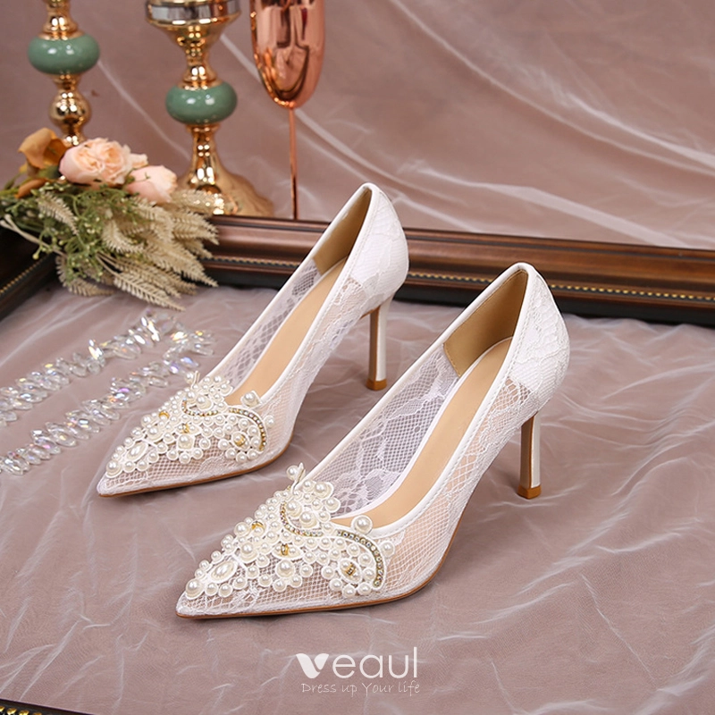 Bling Bridal Ellegant Lace Sequined Wedding Shoes – Bling Brides Bouquet -  Online Bridal Store