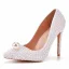 Elegante Weiß Perle Brautschuhe 2022 11 cm Stilettos Spitzschuh Hochzeit Pumps Hochhackige
