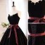 Elegante Schwarz Velour Ballkleider 2023 Ballkleid Bandeau Ärmellos Rückenfreies Schleife Stoffgürtel Hof-Schleppe Ball Festliche Kleider