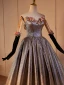 Sparkly Pearl Rhinestone Appliques Sequins Prom Dresses 2024 Ball Gown Strapless Sleeveless Backless Floor-Length / Long Prom Formal Dresses