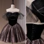 Sexy Schwarz Glanz Strass Kurze Partykleider Abendkleider 2023 Bandeau Ärmellos Rückenfreies Festliche Kleider