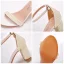 Sexy Beige Perle Chaussure De Mariée 2022 7 cm Talons Épais Peep Toes / Bout Ouvert Mariage Sandales Talons Hauts