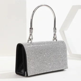 Sparkly Fashion Rhinestone Black Evening Party Clutch Bags 2023