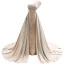 Haut de Gamme Kaki Perlage Paillettes Satin Robe De Soirée 2022 Trompette / Sirène Une épaule Sans Manches Dos Nu Chapel Train Soirée Robe De Ceremonie