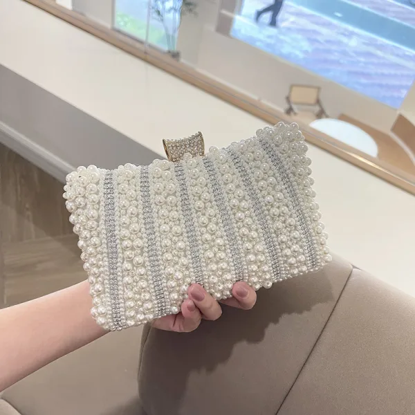 Mooie / Prachtige Ivoor Rhinestone Parel Avond Handtassen 2023
