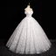 Chic / Beautiful White Beading Appliques Prom Dresses 2024 Ball Gown Strapless Sleeveless Backless Floor-Length / Long Prom Formal Dresses