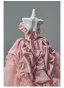 Vintage / Retro Blushing Pink Appliques Cascading Ruffles Prom Dresses 2026 Ball Gown Strapless Sleeveless Backless Floor-Length / Long Formal Dresses