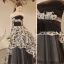 Fashion Black Flower Summer Evening Dresses 2023 A-Line / Princess Strapless Sleeveless Backless Floor-Length / Long Evening Party Formal Dresses