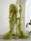 Chic / Belle Vert Cendré Fait main Volants en Cascade Soirée Promo châle Vestes & Enveloppements 2024 Tulle