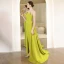 Chic / Beautiful Lime Green Evening Dresses Jumpsuit 2022 Crossed Straps A-Line / Princess Sleeveless Strapless Backless Sweep Train Evening Party