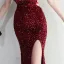 Sexy Schwarz Pailletten Gespaltete Front Abendkleider 2024 Meerjungfrau Spaghettiträger Ärmellos Rückenfreies Lange Abend Festliche Kleider
