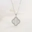 Chic / Beautiful Sterling Silver Prom Rhinestone Clover Green Leaf Necklaces 2023 Accessories