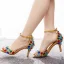 Chic / Beautiful Gold Evening Party Multi-Colors Rhinestone Womens Sandals 2023 Ankle Strap 7 cm Stiletto Heels Open / Peep Toe Sandals High Heels
