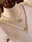 Chic / Beautiful White Pearl Tassel Birthday Flower Girl Dresses 2024 Ball Gown V-Neck Puffy Short Sleeve Backless Floor-Length / Long