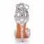 Charmant Weiß Multifarben Strass Brautschuhe 2022 Knöchelriemen 11 cm Stilettos Peeptoes Hochzeit Sandaletten Hochhackige